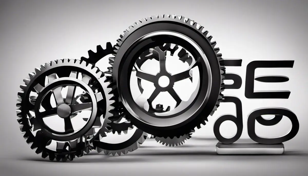 Illustration of gears with the word 'SEO' on it, representing the challenges of employing ChatGPT for SEO